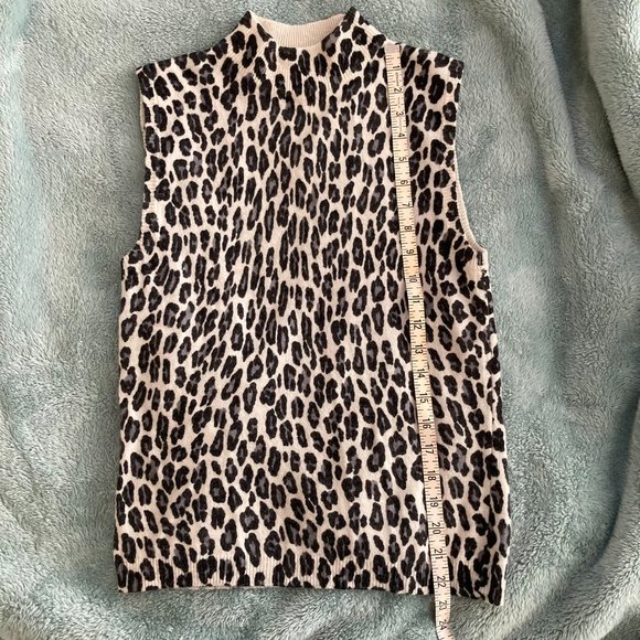 Vintage Sleeveless Leopard top, Lambswool and Rabbit fur, small - Picture 4 of 6